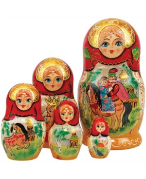 G.debrekht 5 Piece Ivan Tzarevich Russian Matryoshka Nested Doll Set In Multi