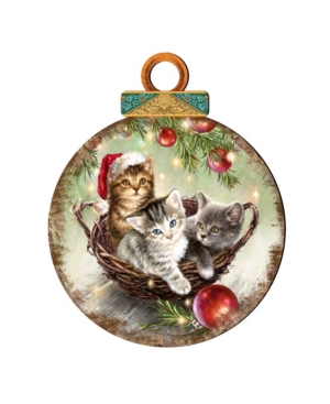 Designocracy by Dona Gelsinger Christmas Kittens Ornament Set of 2