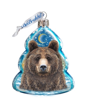 G.debrekht Bear Face Hand Painted Glass Ornament In Multi