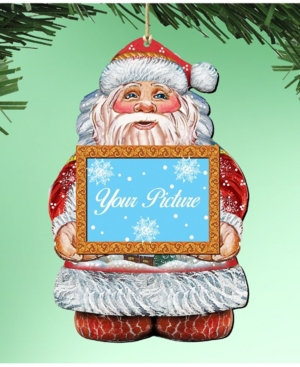 Designocracy Santa Picture Frame Ornament Set Of 2 In Multi