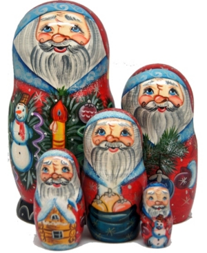 GDeBrekht Mr Christmas 5 Piece Russian Matryoshka Nested Doll Set