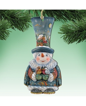 Designocracy Old World Christmas Snowman Ornament Set Of 2 In Multi