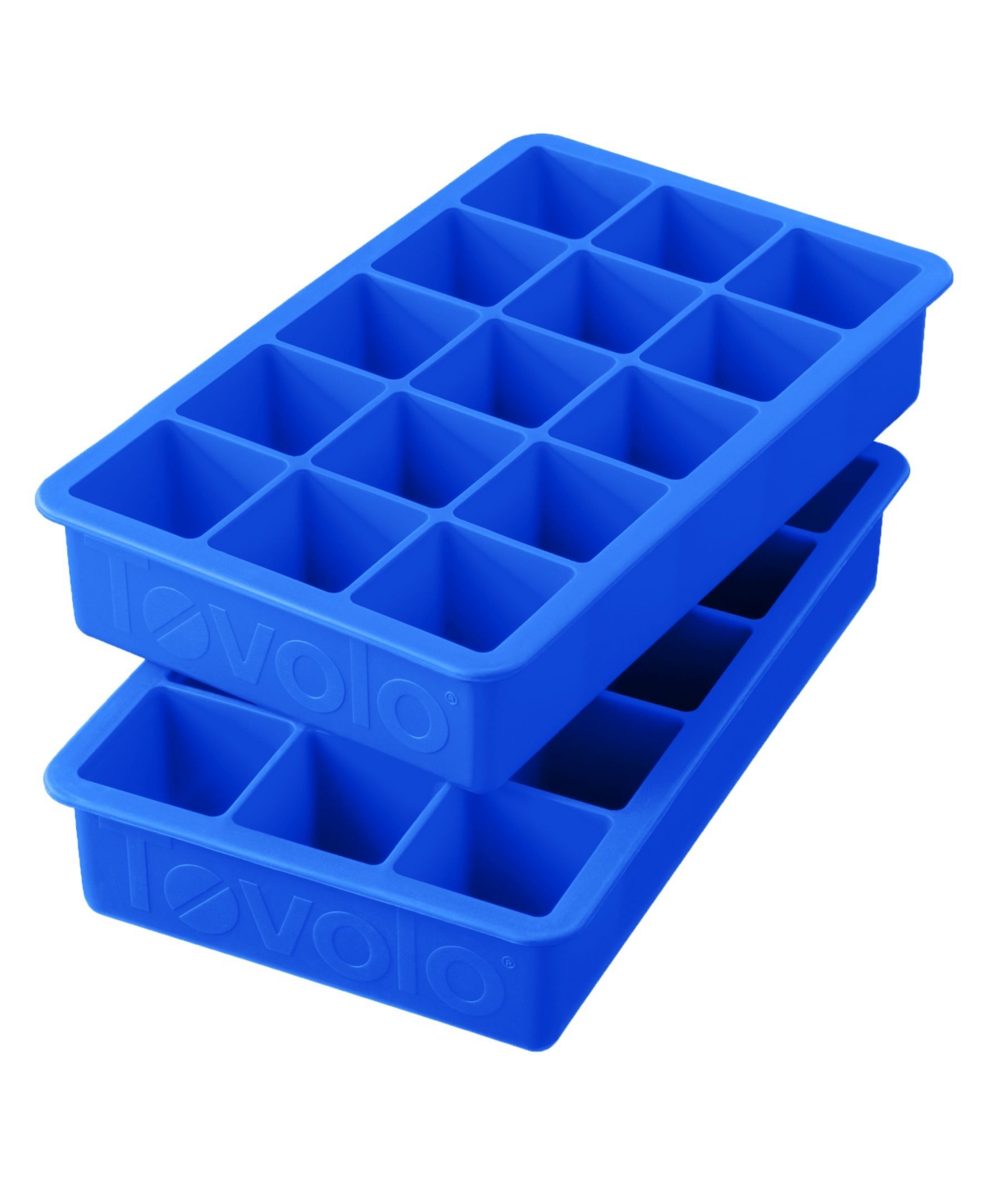 Tovolo Perfect Cube Silicone Ice Mold Freezer Tray Of 1.25" Cubes For Whiskey In Blue