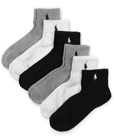 Polo Ralph Lauren Blue Label Women's Sport Quarter 6 Pack Socks