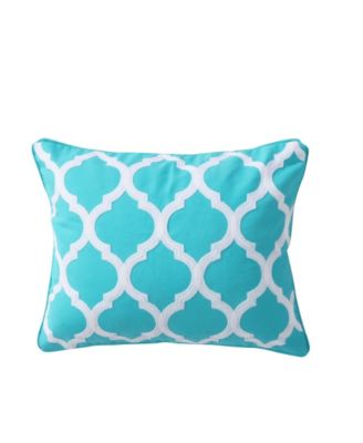 Karola Lattice Print Decorative Pillow, 14" x 18"