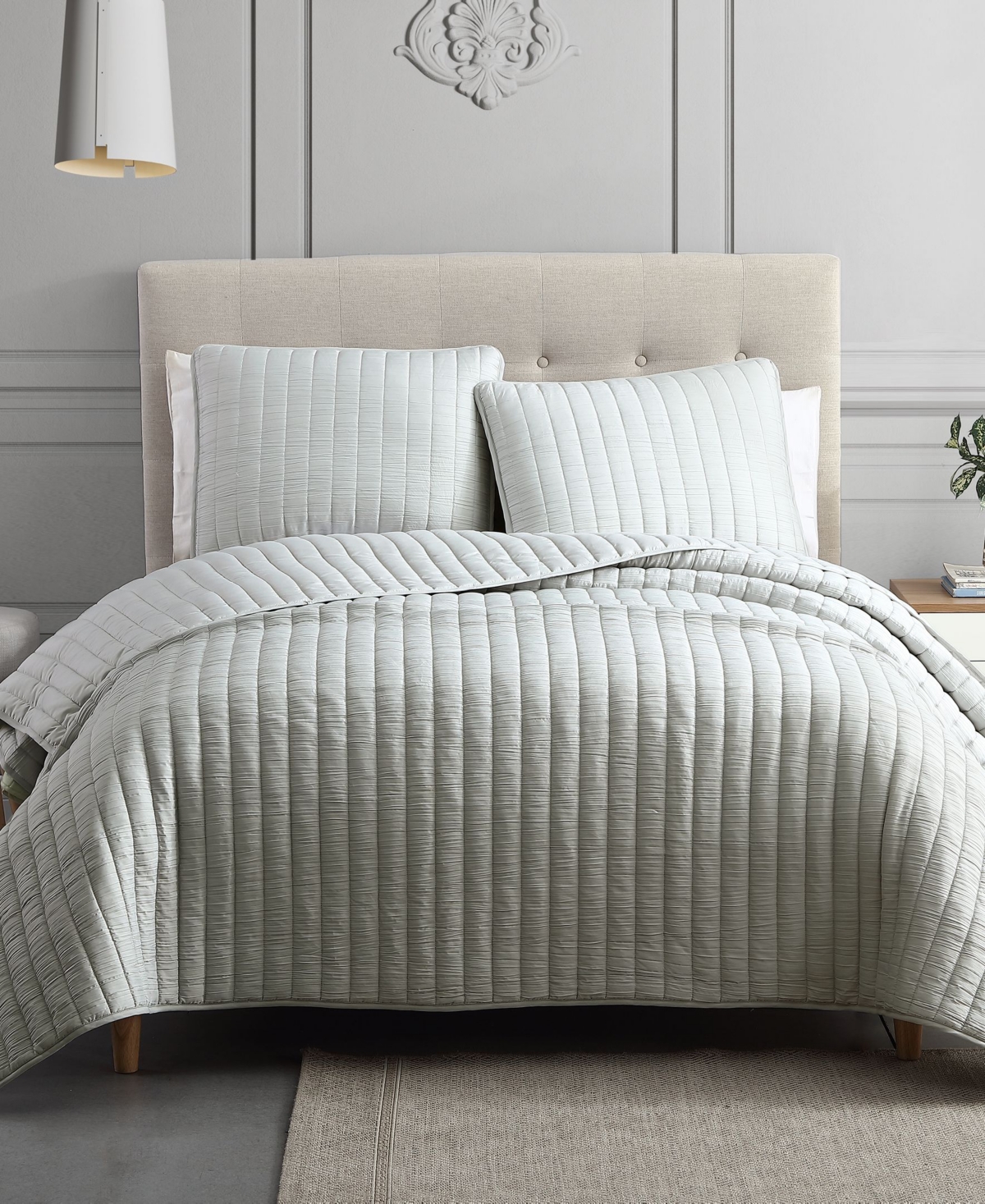 Riverbrook Home Moonstone 3 Piece Full/queen Coverlet Set In Light Gray