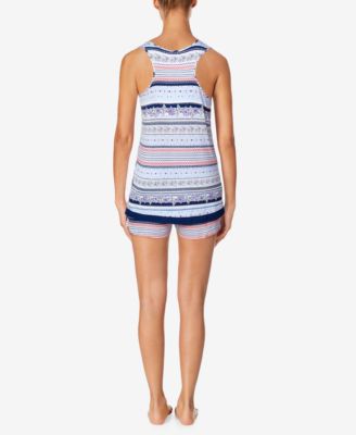Cuddl Duds Women's Short Sleeve Pajama Set – Comfy Button-Down Top & Boxer Shorts - View #9