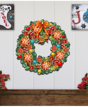 Designocracy Christmas Wreath Wooden Decor
