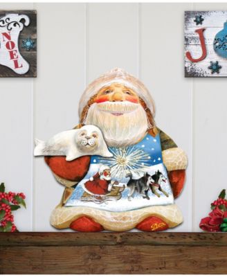 Northern Light Santa Christmas Door Hanger