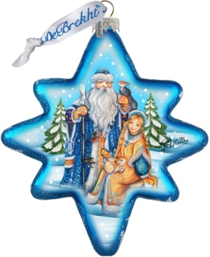 G.debrekht Kids'  Father Frost And Snow Maiden North Star Glass Ornament In Multi