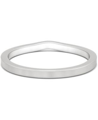 Moissanite V-Shape Wedding Band (1/5 ct. t.w. DEW) in 14k White Gold