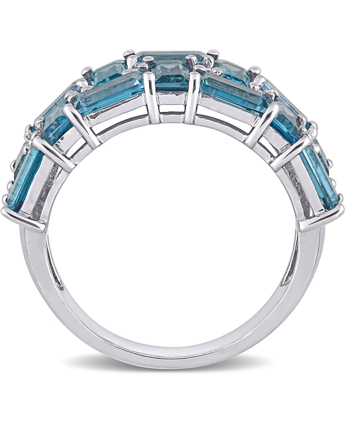 (3-5/8 ct. t.w.) & Diamond (1/10 ct. t.w.) Cluster Ring in 10k White Gold - Blue Topaz
