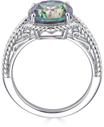 Macy's - Mystic Topaz Oval Rope Detail Ring (4-1/2 ct. t.w.) in Sterling Silver
