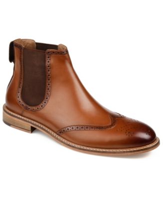 Thomas & Vine Men's Watson Wingtip Chelsea Boot Black Size 10.5 M