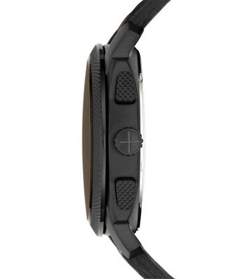 Fossil Machine Chronograph Dark Brown Leather Watch and Bracelet Box Set 42mm