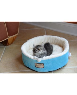 15" Soft Plush Round Dount Cat Beds, Dog Cuddler C12HTL/MB - Waterproof and Skid-free Base