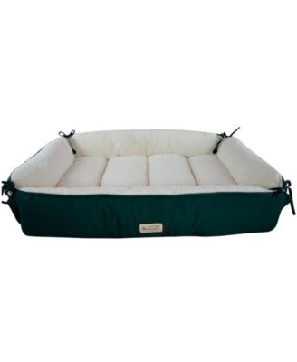 Pet Bed & Mat, Luxury soft Dog Cushion, Laurel Green/Ivory, Large
