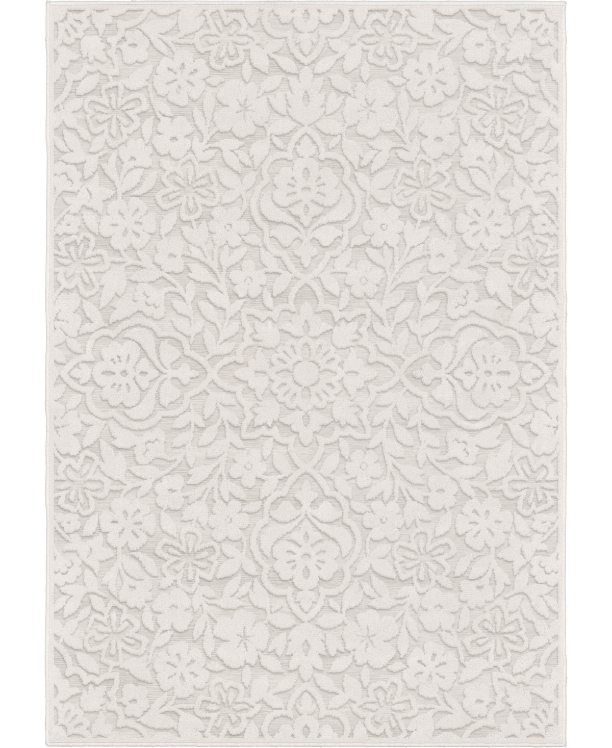 Edgewater Living Bourne Cottage Floral Neutral 7'9in x 10'10in Outdoor Area Rug - Neutral