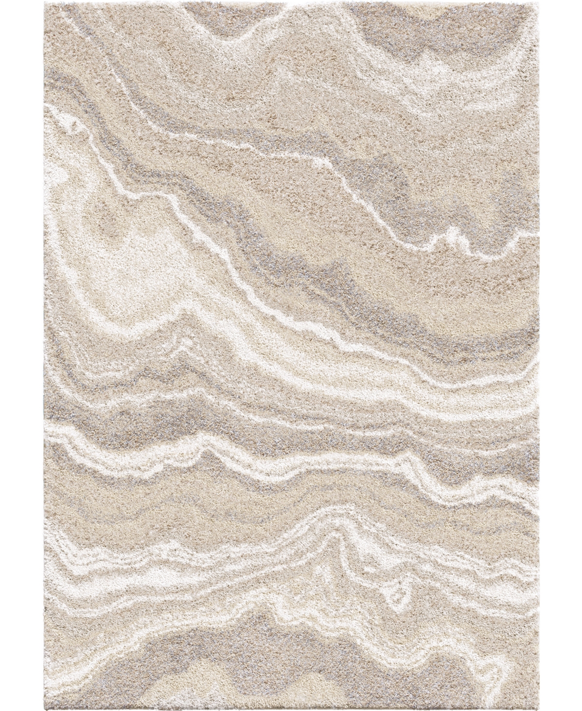 Edgewater Living Prime Shag Cascade Ivory 7'10in x 10'10in Area Rug - Ivory