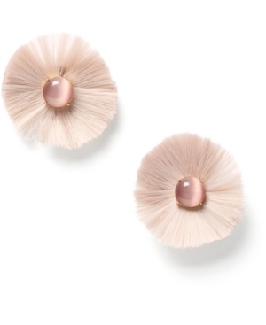 image of Kate Spade New York Gold-Tone Stone & Fringe Poppy Button Earrings