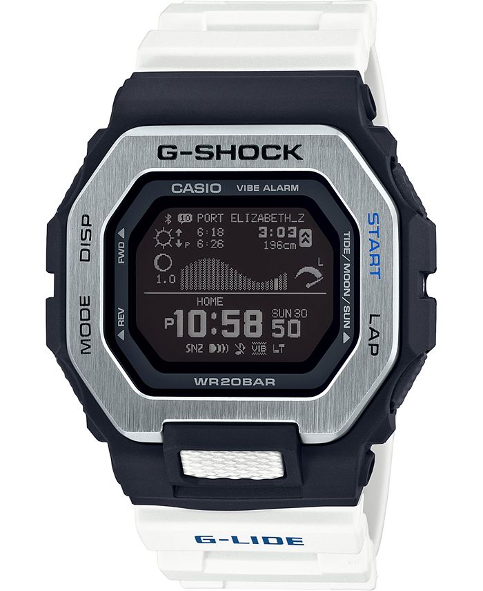 G-Shock - Men's Connected Digital G-Lide White Resin Strap Watch 46mm
