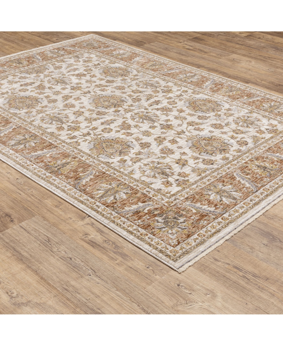 Shop Jhb Design S Kumar Kum08 Rust And Ivory 7'10" X 10'10" Area Rug In Rust,ivory