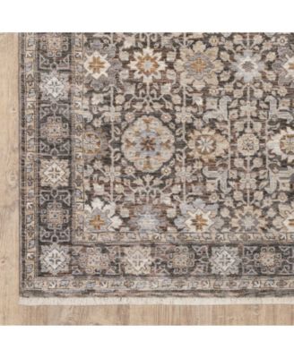 Maharaja 71W Gray and Ivory 6'7" x 9'6" Area Rug