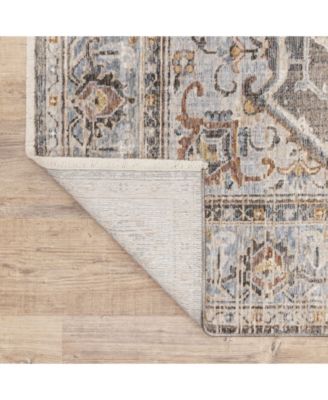 Maharaja 1803X Gray and Blue 5'3" x 7'6" Area Rug