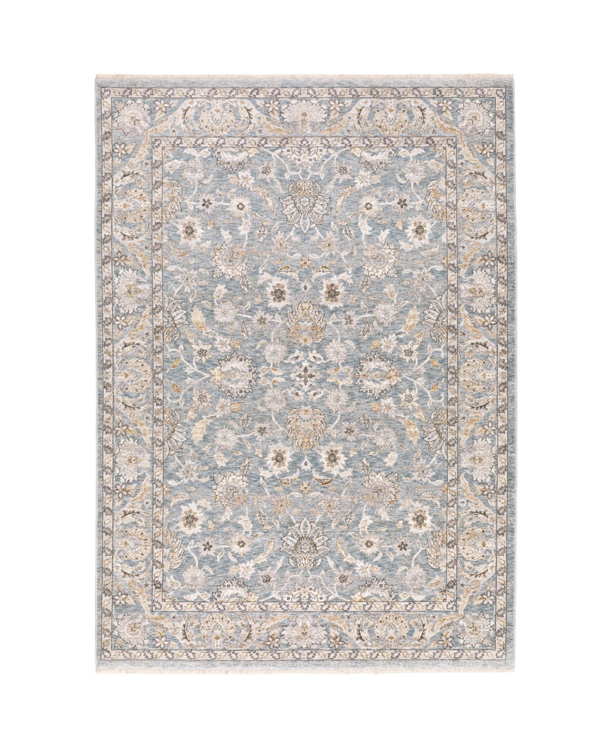 Shop Jhb Design S Kumar Kum03 Blue And Ivory 2'3" X 7'6" Runner Rug In Blue,ivory