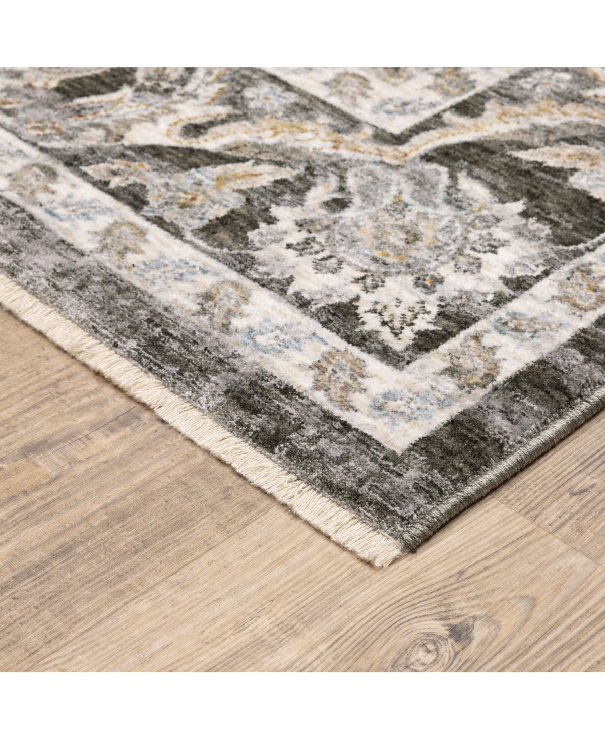 Shop Jhb Design S Kumar Kum03 Gray And Ivory 6'7" X 9'6" Area Rug In Gray,ivory