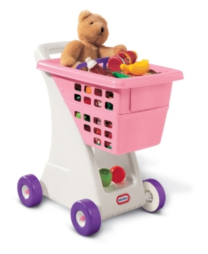 Little Tikes Toy Shopping Cart with Folding Seat  Pink- For Pretend Play Shopping Grocery Play Store for Kids Toddlers Girls Boys Ages 2 3 4+ Years