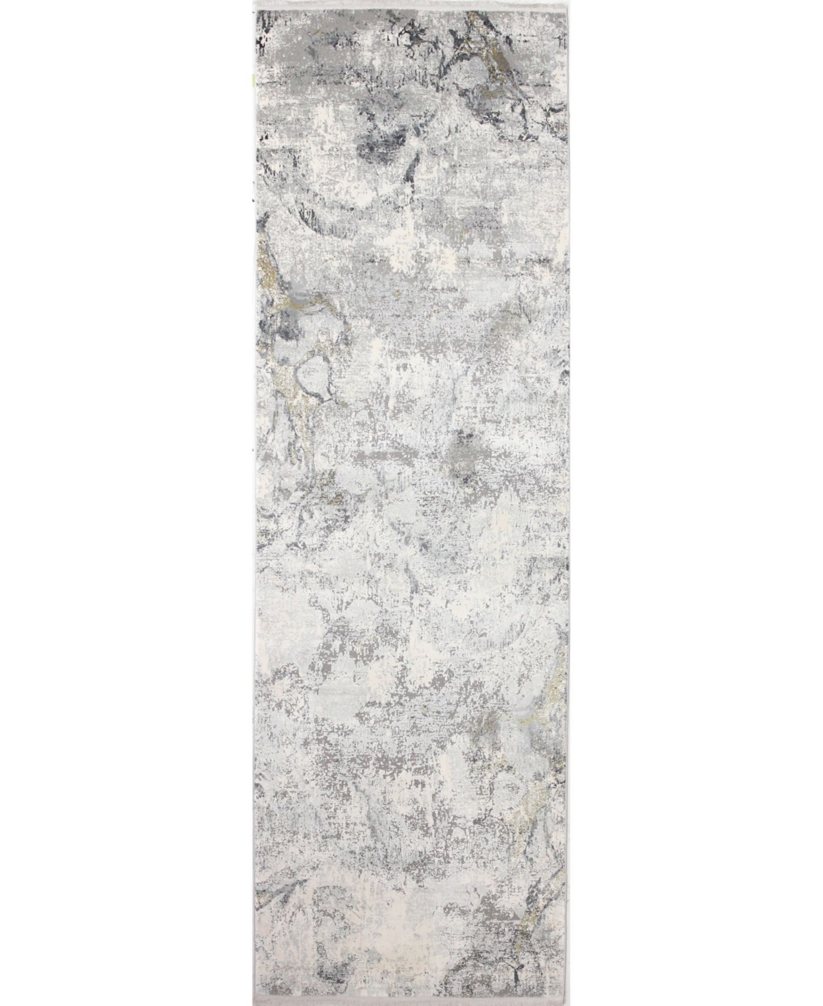 Bb Rugs Charm Cha-01 Gray, Gold 2'6" X 8' Runner Rug In Gray,gold