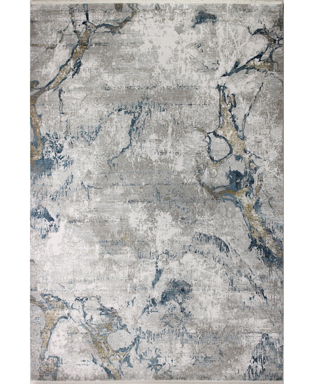 Bb Rugs Charm Cha-02 Gray, Blue 7'9" X 9'9" Area Rug In Gray,blue