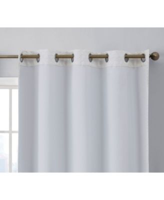 Siena Pattern 100% Complete Blackout Thermal Insulated Double Layer Window Curtain Grommet Panels for Living Room & Bedroom - Energy Savings & Soundproof, Set of 2