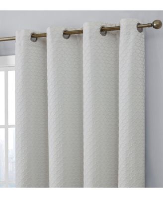 Siena Pattern 100% Complete Blackout Thermal Insulated Double Layer Window Curtain Grommet Panels - Energy Savings & Soundproof, Set of 2