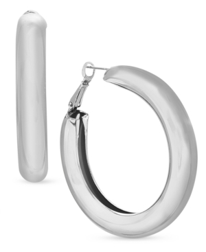 image of Steve Madden Medium Tubular Hoop Earrings, 1.96
