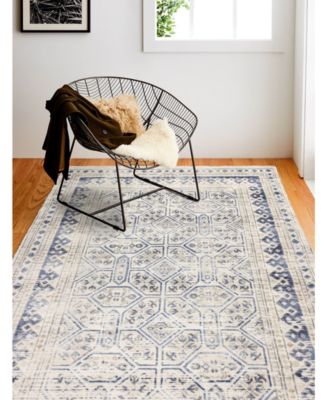 Shop Bb Rugs Mesa Mes 05 Ivory Blue Rug In Ivory,blue