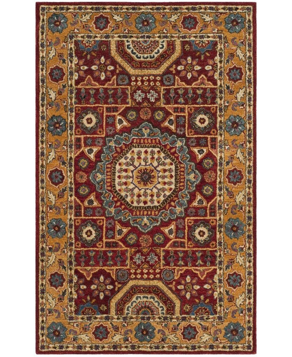 Safavieh Antiquity At501 Red and Orange 5' x 8' Area Rug - Red