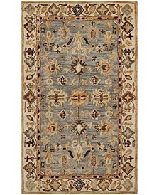 Antiquity At847 Blue and Ivory 3' x 5' Area Rug
