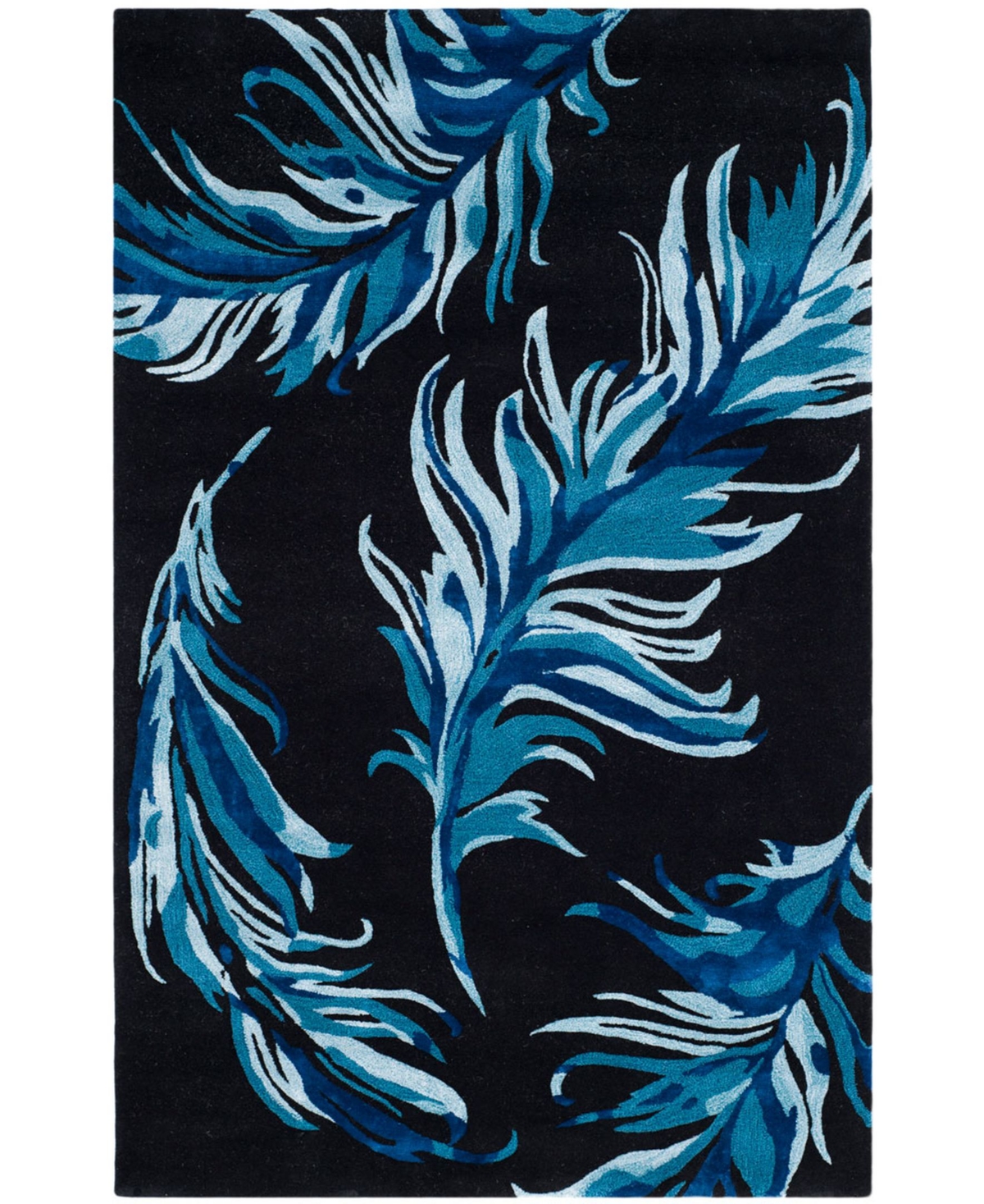 Safavieh Allure Feather Black and Blue 5' x 8' Area Rug - Black