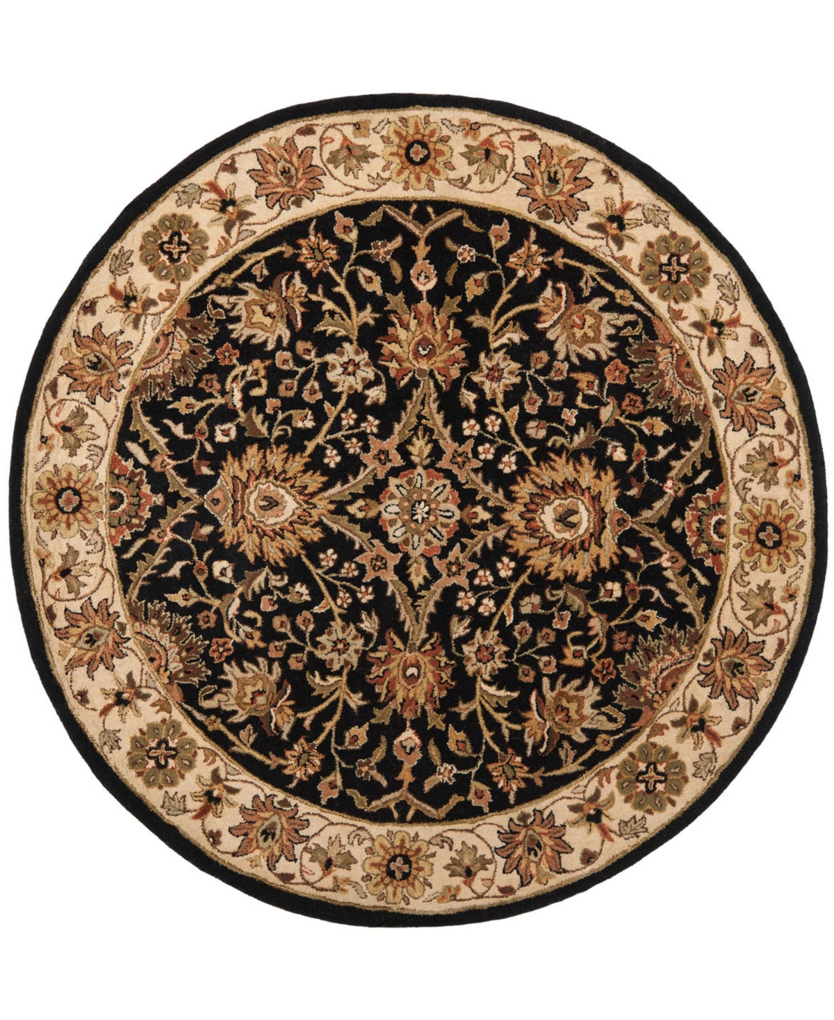 Safavieh Antiquity At249 Black 6' x 6' Round Area Rug - Black