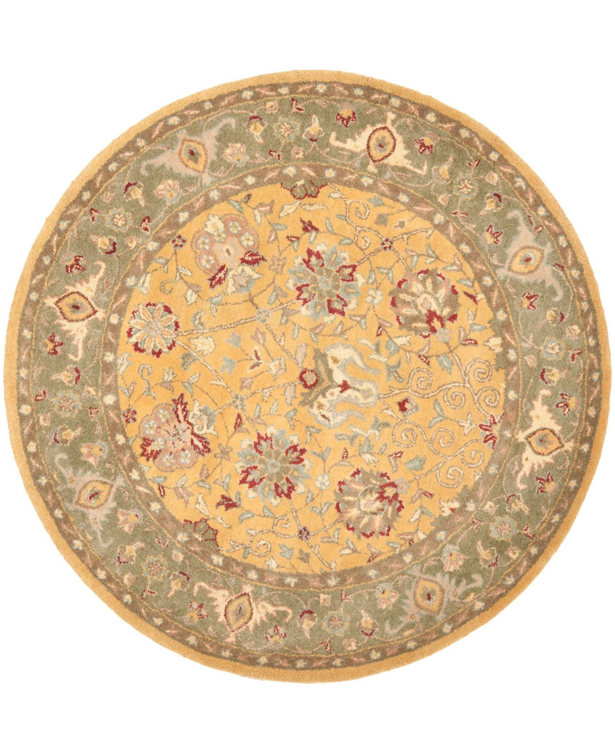 Safavieh Antiquity At21 Gold 8' x 8' Round Area Rug - Gold