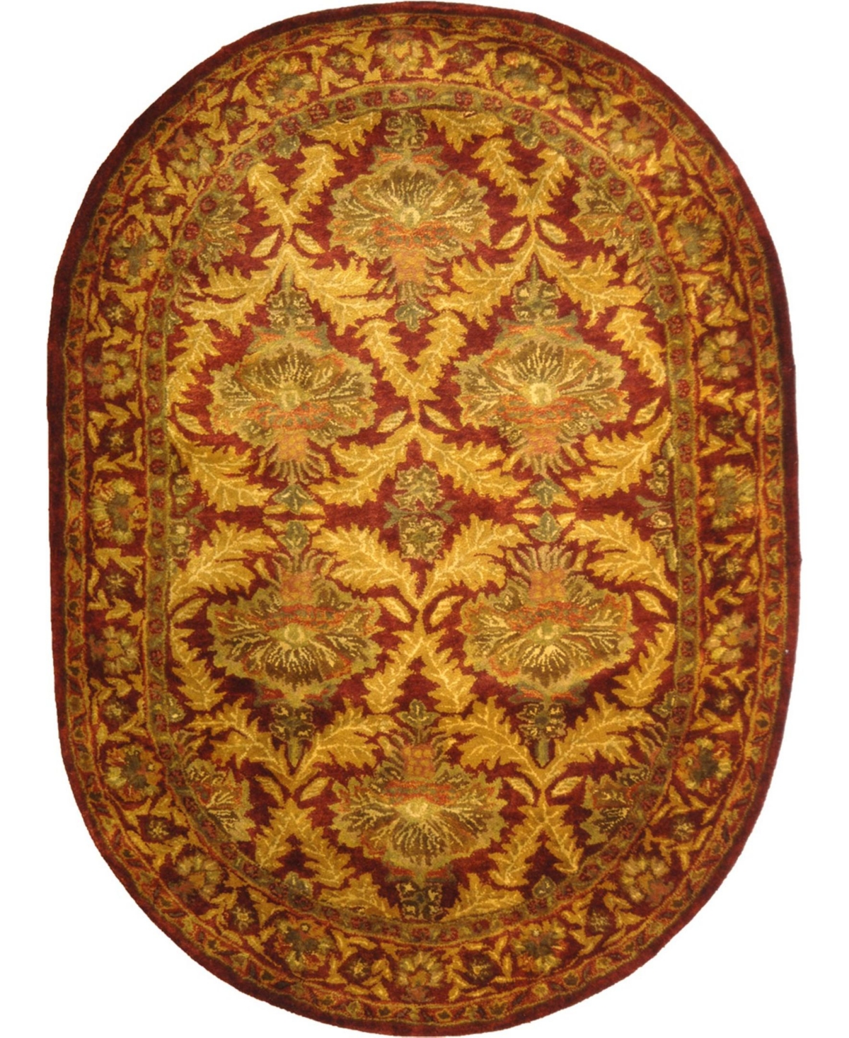 Safavieh Antiquity At54 Wine and Gold 7'6in x 9'6in Oval Area Rug - Wine