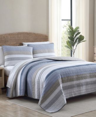 Nautica Galewood Beige Cotton Reversible Quilt Set - Macy's