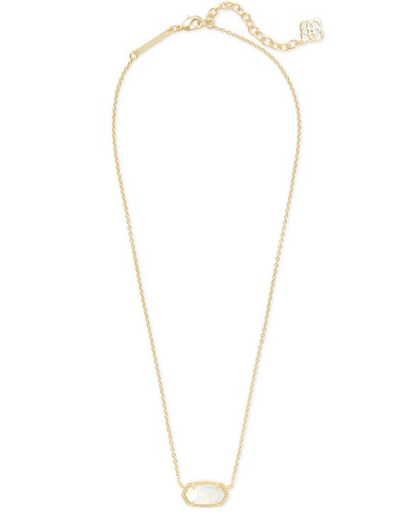 Kendra Scott Gold-Tone Stone Pendant Necklace, 15" + 2 ...