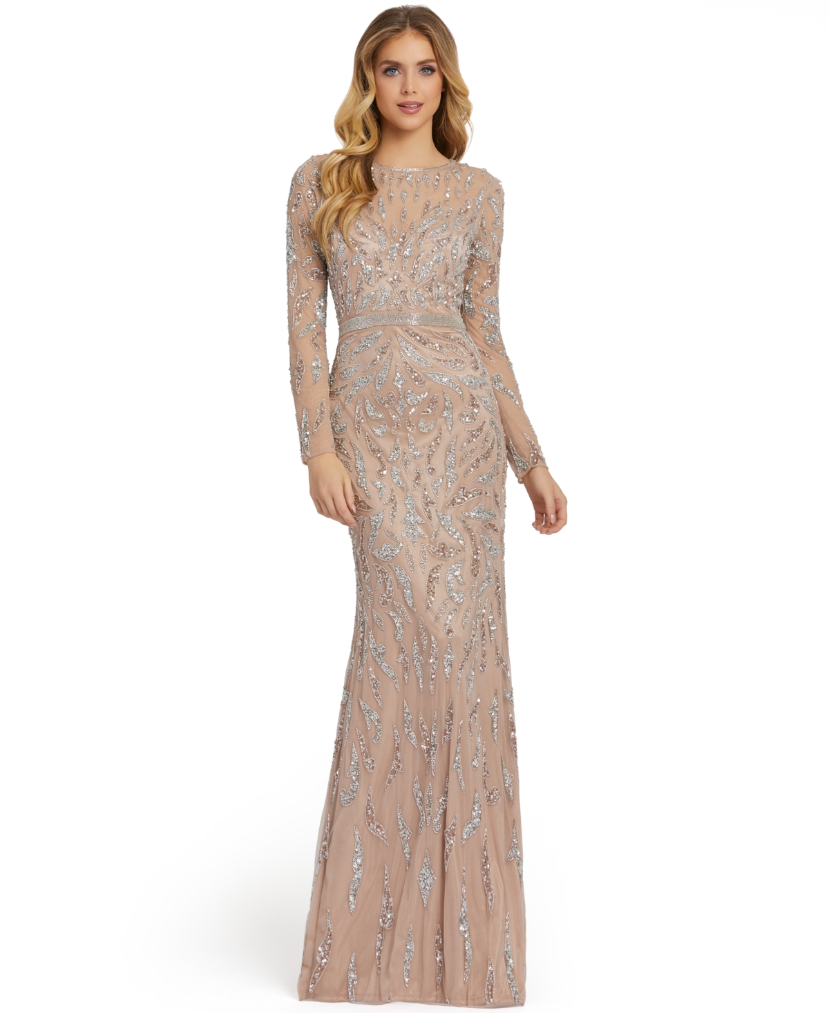 Sequin & bead hotsell embellished gown mac duggal