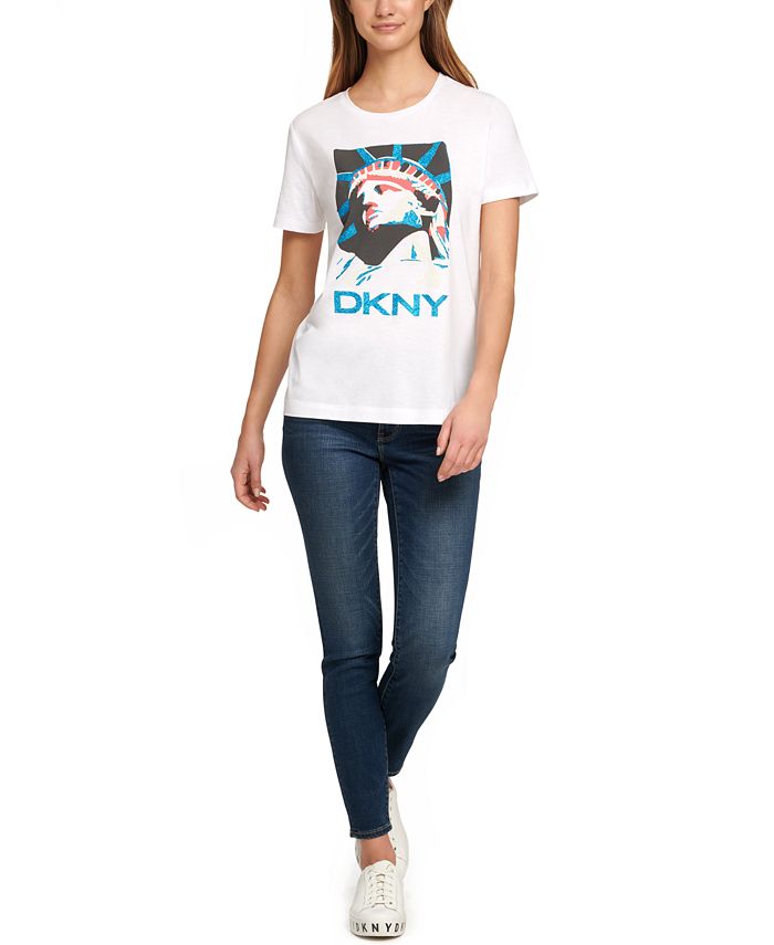 DKNY Jeans Women's Cotton Embroidered-Logo Shirt - Macy's