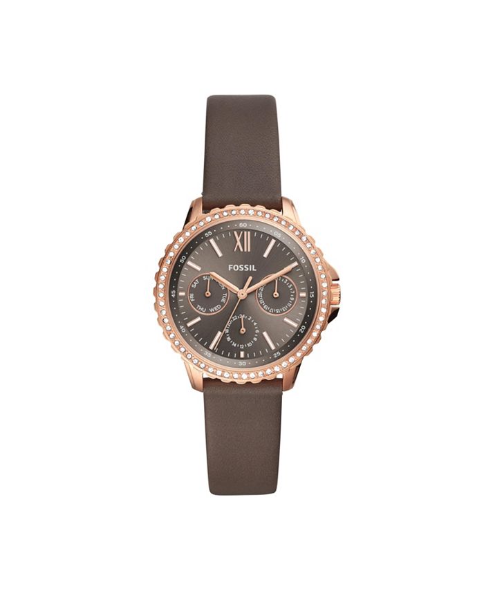 Fossil - Women's Izzy Brown Leather Strap Watch ES4889