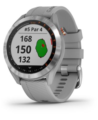 Garmin - Unisex Approach S40 Gray Silicone Strap Touchscreen Smart Watch 43mm