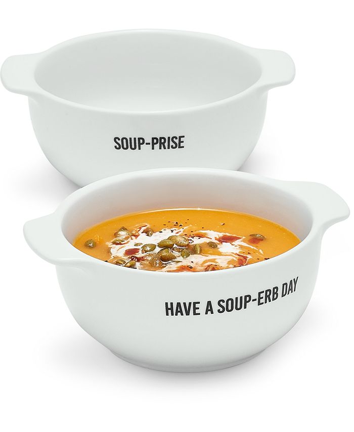The Cellar Words Soup Bowls with Handles, Set of 2, Created for Macy's